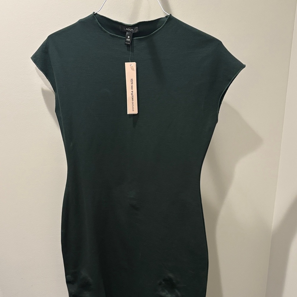 Aqua Forest Green Cap Sleeve Dress